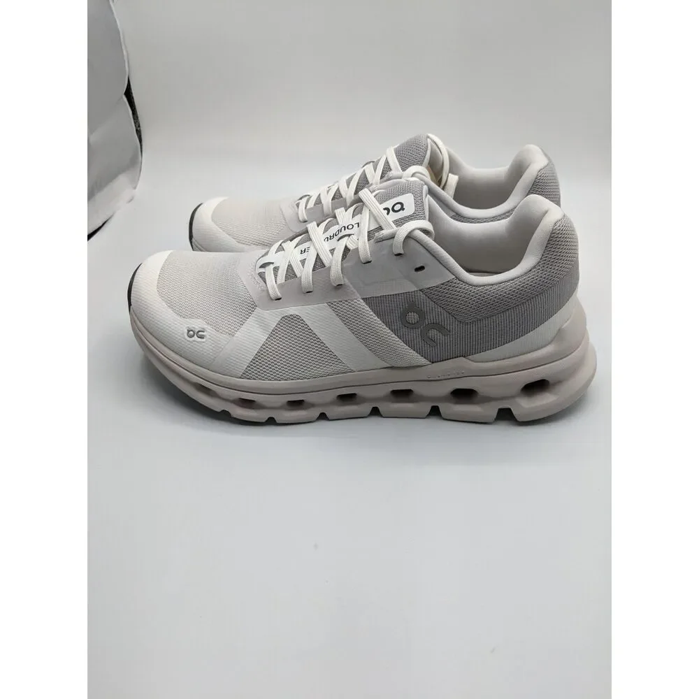 On Women's Cloudrunner Sneakers, White/Frost, 8 Medium US - Picture 1 of 9